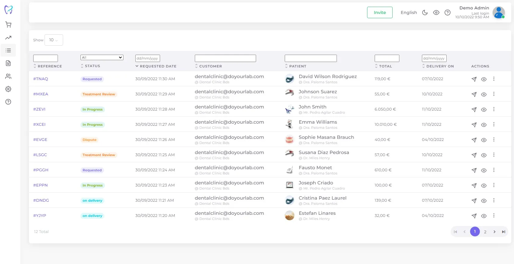 Manage dental clinics in DoYourLab